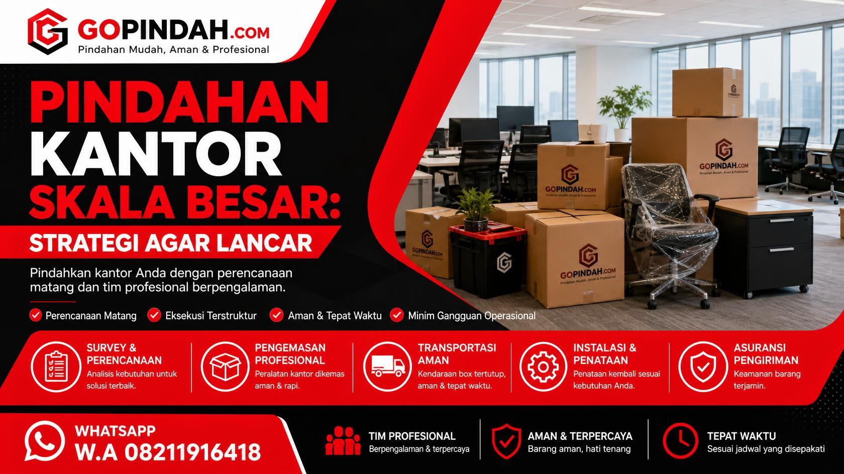 Pindahan Kantor Skala Besar: Strategi Agar Lancar (W.A 08211916418)